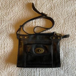 Fossil Black Leather Crossbody Purse